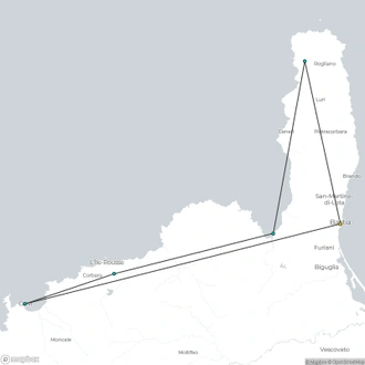 tourhub | Exodus Adventure Travels | Corsica with Ebike | Tour Map