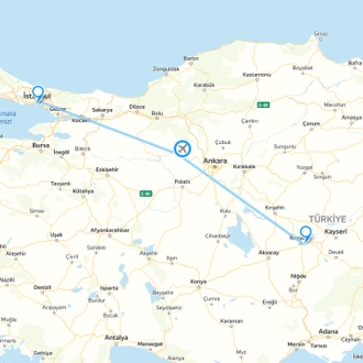 tourhub | Tour Altinkum Travel | 4 Days Istanbul&Cappadocia w/cave hotel+optional balloon | Tour Map