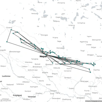 tourhub | World Expeditions | Great Himalaya Trail - The Full Traverse | Tour Map