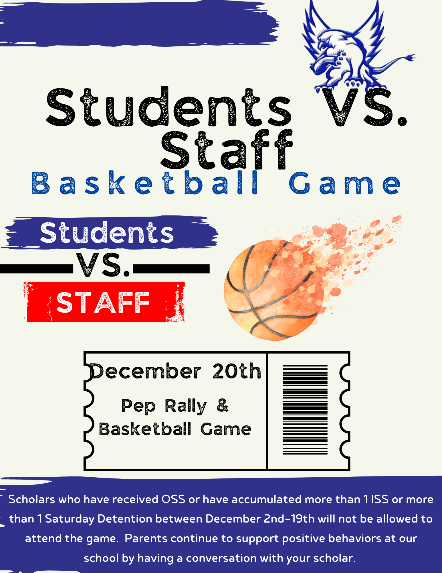 Students vs. Staff basketball game