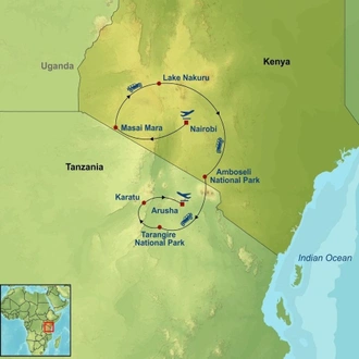 tourhub | Indus Travels | Classic East Africa | Tour Map