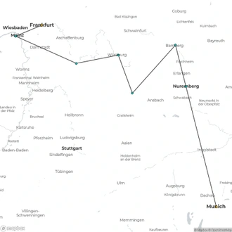 tourhub | Riviera Travel | Medieval Germany River Cruise - MS George Eliot | Tour Map