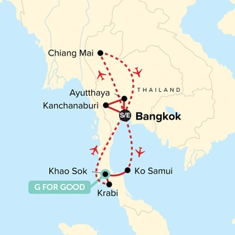 tourhub | G Adventures | Journeys: Iconic Thailand | Tour Map