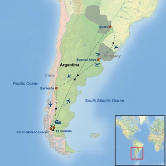 tourhub | Indus Travels | Patagonian Adventure | Tour Map
