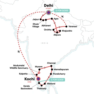 tourhub | G Adventures | India Encompassed | Tour Map