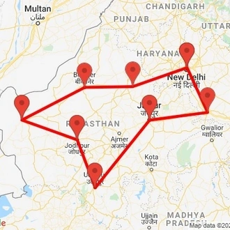 tourhub | Agora Voyages | Majestic Rajasthan Forts & Palaces | Tour Map