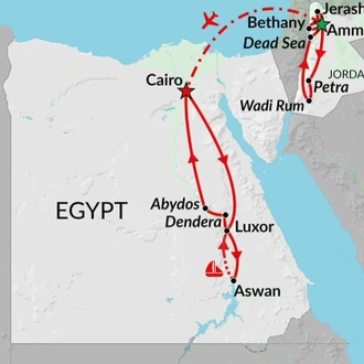 tourhub | Encounters Travel | Jordan & Egypt Explorer | Tour Map
