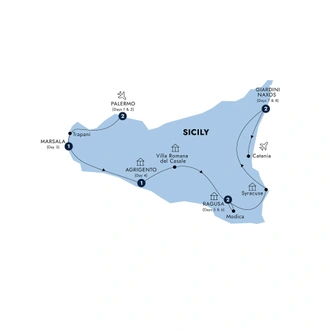 tourhub | Insight Vacations | Sicily in Depth - Small Group | Tour Map