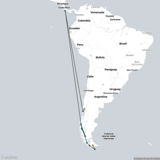 tourhub | Aurora Expeditions | Patagonia & Chilean Fjords | Tour Map