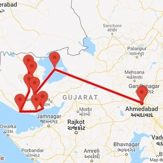 tourhub | Agora Voyages | Kutch Kaleidoscope: Ahmedabad to Bhuj Cultural Discovery | Tour Map