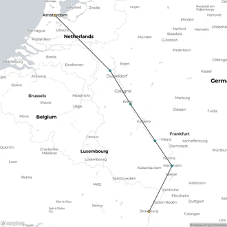 tourhub | CroisiEurope Cruises | Holland and the romantic Rhine valley (port-to-port cruise) | Tour Map