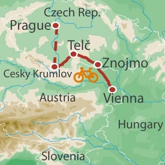 tourhub | UTracks | Cycle Prague to Vienna - Guided | Tour Map