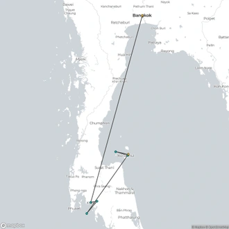 tourhub | Realistic Asia | Thailand Kaleidoscope In 10 Days | Tour Map