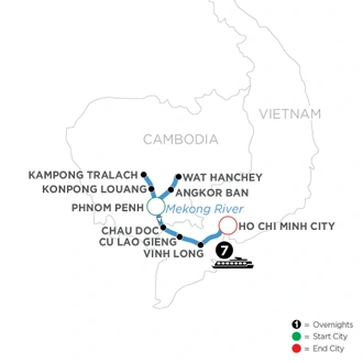 tourhub | Avalon Waterways | Mekong Discovery (Southbound) (Saigon) | Tour Map