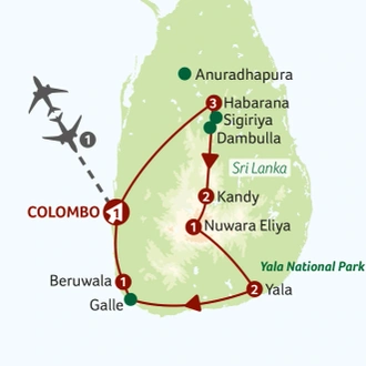 tourhub | Titan Travel | The Best of Sri Lanka | Tour Map