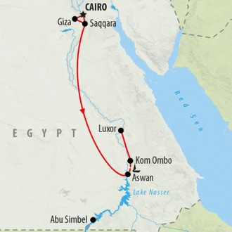 tourhub | On The Go Tours |  Best of Egypt for Teenagers - 8 days | Tour Map