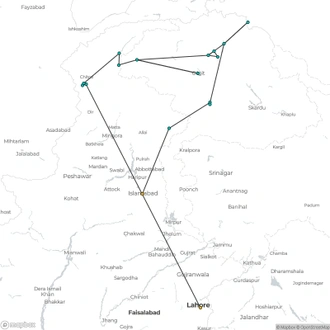 tourhub | Crooked Compass | Pure Pakistan incl Shandur Festival | Tour Map