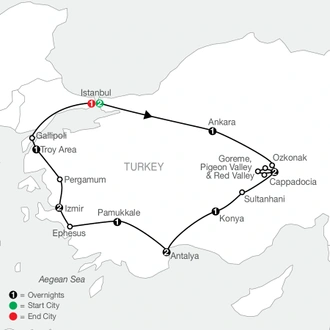 tourhub | Globus | Turkish Delight | Tour Map