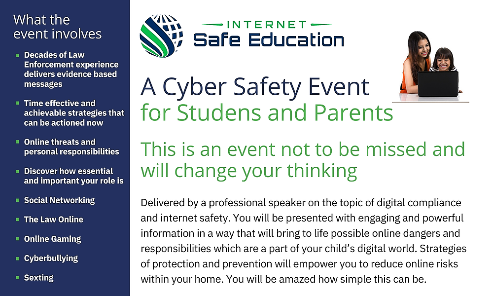 A Cyber Safety Event for Students and Parents | Humanitix