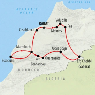 tourhub | On The Go Tours | Best of Morocco - 13 days | Tour Map