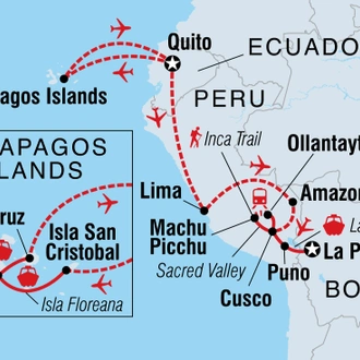 tourhub | Intrepid Travel | Galapagos & Peru Adventure  | Tour Map