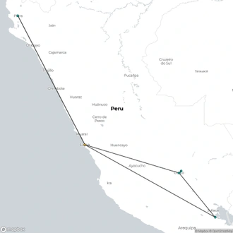 tourhub | Today Voyages | EN Xplore Peru + Northern Peru Coast Extension | Tour Map