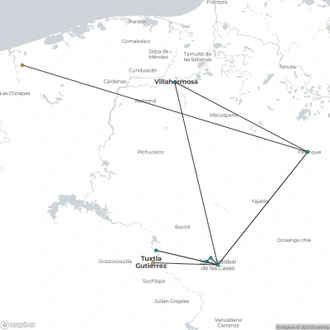 tourhub | Destination Services Mexico | Magic Chiapas  | Tour Map