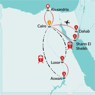 tourhub | Travel Talk Tours | Highlights of Egypt | Tour Map