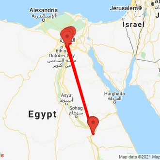 tourhub | Egypt Best Vacations | 4 Day Egypt Solo Budget Tour: Cairo & Luxor | Tour Map