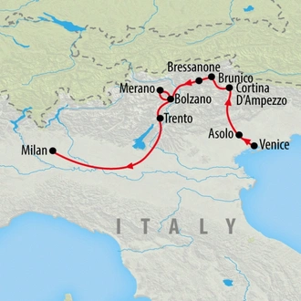 tourhub | On The Go Tours | Italian Lakes & Alps Express - 5 days | Tour Map