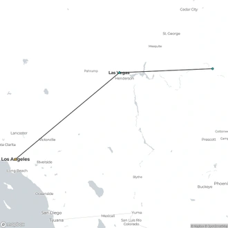 tourhub | Europamundo | Los Angeles, Las Vegas, and the Grand Canyon, Ending in LAX | Tour Map