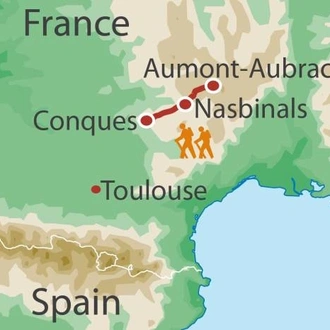 tourhub | UTracks | The Way of St James - Aumont to Conques | Tour Map
