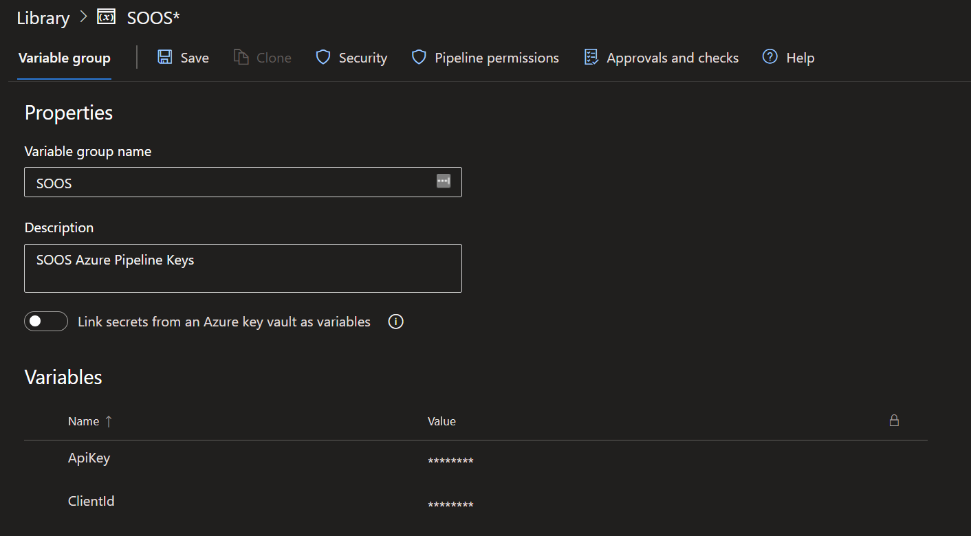 Azure DevOps UI Add variables to pipeline permissions
