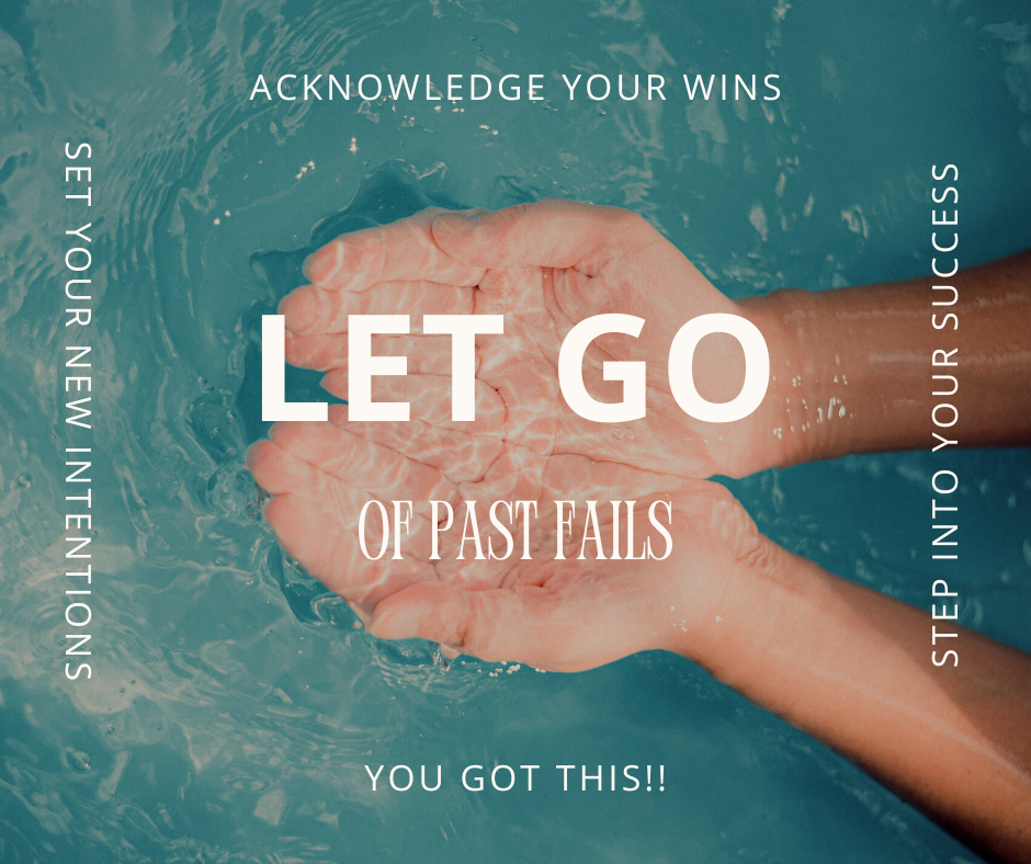 Letting go of past failures like water slipping through your hand