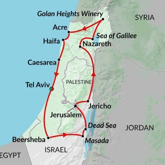 tourhub | Encounters Travel | Classic Israel tour | Tour Map