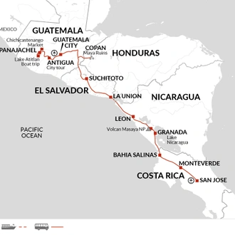 tourhub | Explore! | Central American Highlights | Tour Map