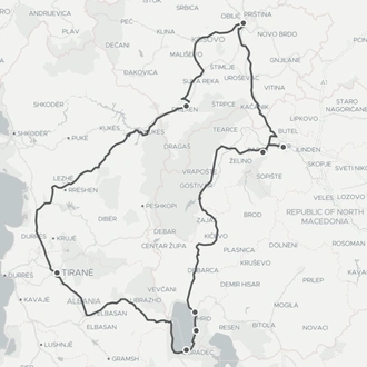 tourhub | Good Albania | Mini Tour: Kosovo & N. Macedonia from Tirana | 4 Days | Tour Map