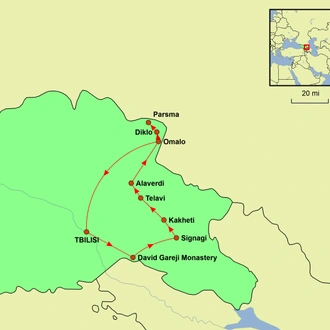 tourhub | Undiscovered Destinations | Georgia - Wild Tusheti | Tour Map