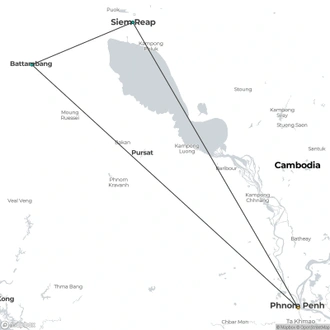 tourhub | All Points East | Cambodia Overland | Tour Map