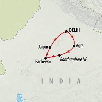 tourhub | On The Go Tours | North India Family Adventure - 10 Days | Tour Map