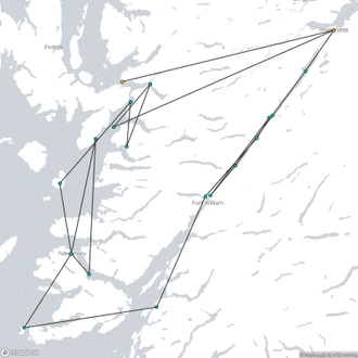 tourhub | Brightwater Holidays | Scotland: Lord of the Glens – 8 day cruise (Inland Waterways and Idyllic Isles) 1276 | Tour Map