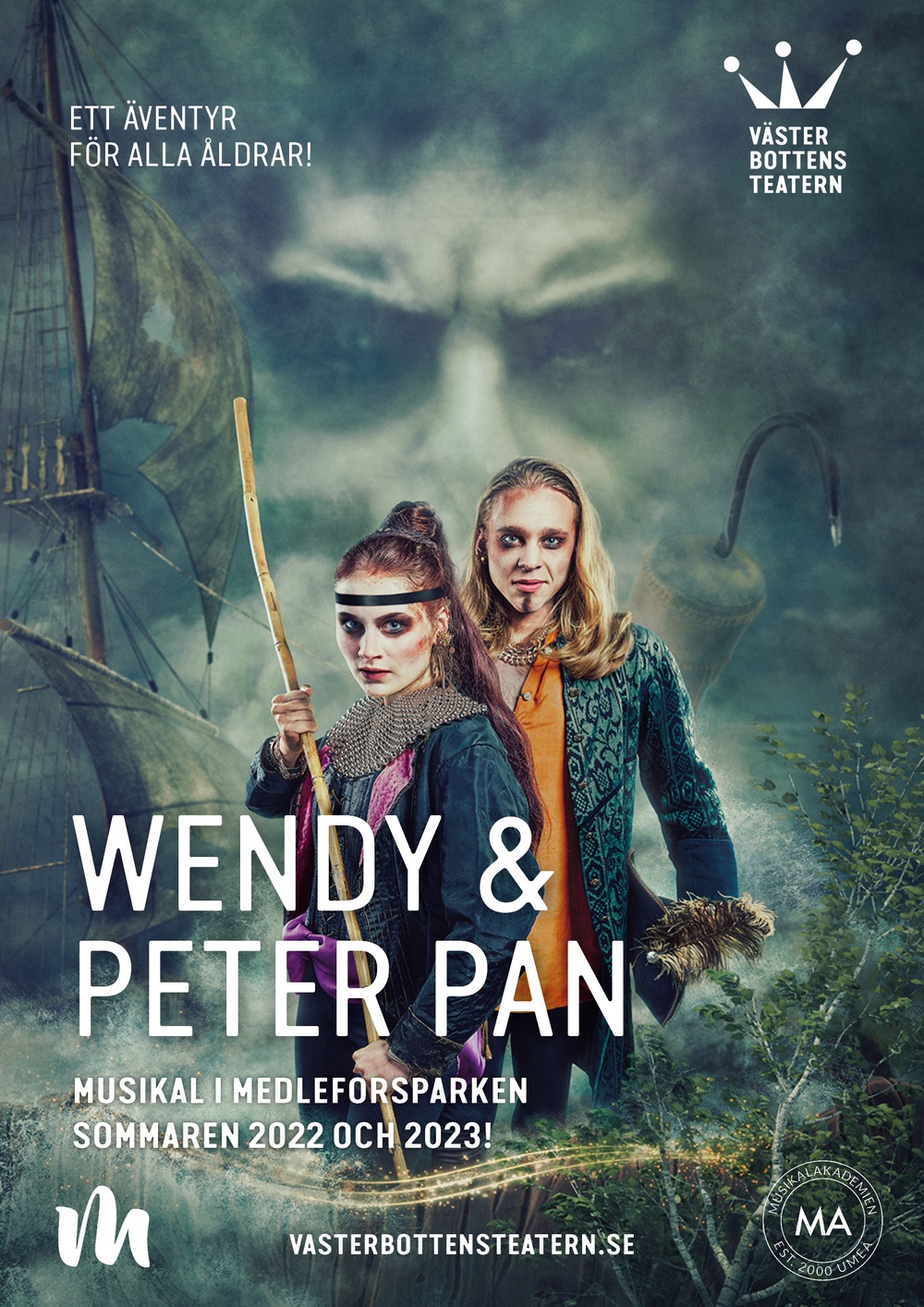 Wendy och Peter Pan. Foto: LisaLove Bäckman
Wendy - Matilda Dahletun
Peter Pan - Oliver Raise Bjurström