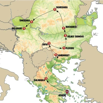 tourhub | Europamundo | From Athens to Belgrade | Tour Map
