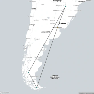 tourhub | Qwerty Travel Argentina | Classic Argentina in 12 days | Tour Map