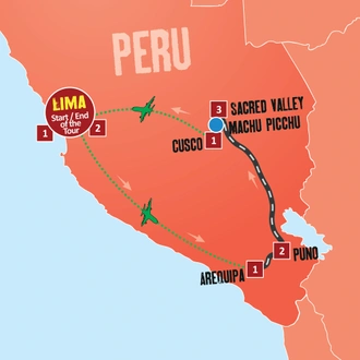 tourhub | Expat Explore Travel | Sacred Peru - | Tour Map