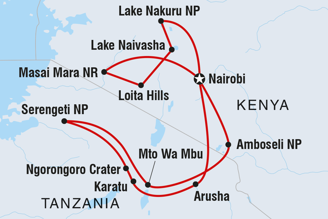 tourhub | Intrepid Travel | The Masai Heartlands | Tour Map