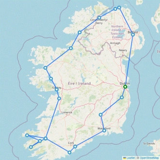 tourhub | On The Go Tours | Ireland Encompassed (Hotel) - 11 days | Tour Map