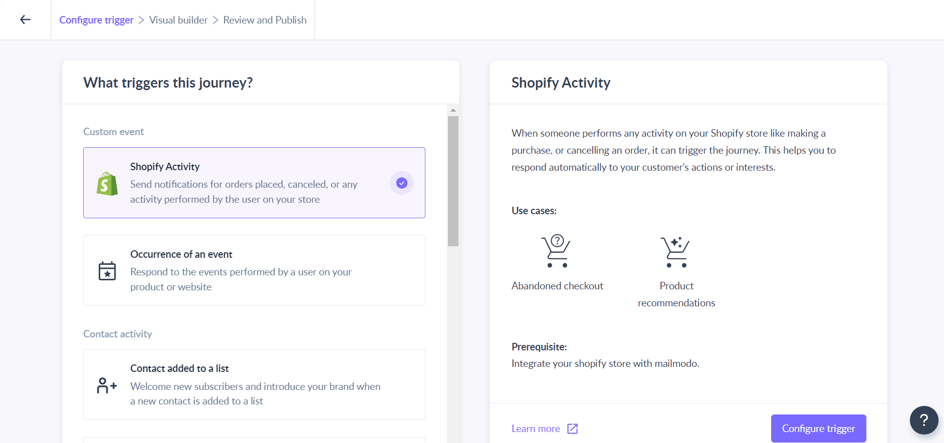 Get both welcome flow and abandoned checkout flow