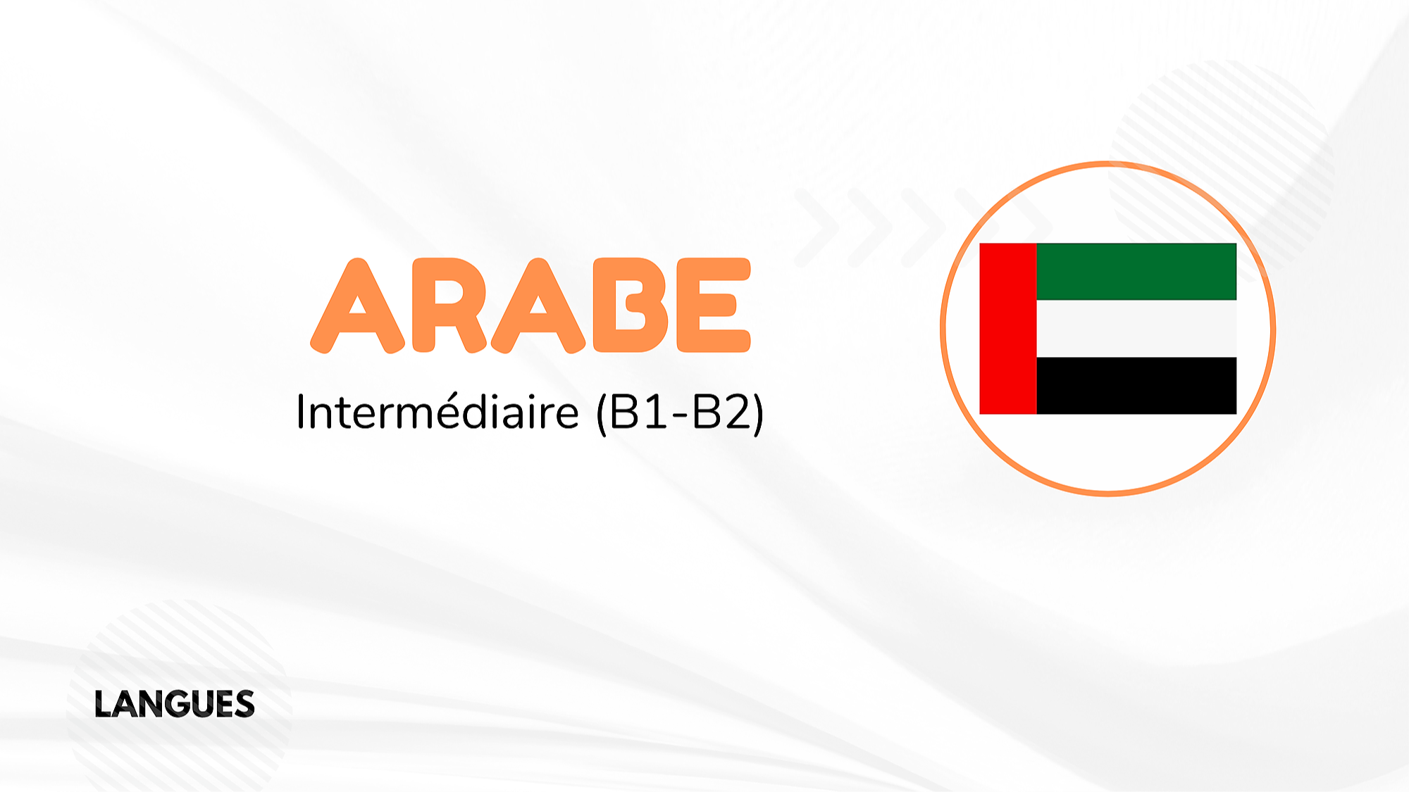 Représentation de la formation : ARABE - INTERMÉDIAIRE (B1-B2)