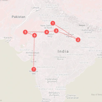 tourhub | The Dragon Trip | 14-day North India Group Tour | Tour Map